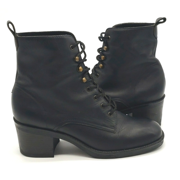 Vintage Shoes - VINTAGE Westies women US 9 black boots SPORTSTER 90s Y2K 8 eyelet speed hooks